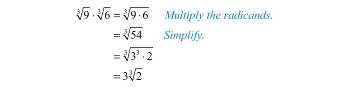 Radical multiplying multiply expressions dividing openalgebra coefficients simplify property using multiplication commutative since together then