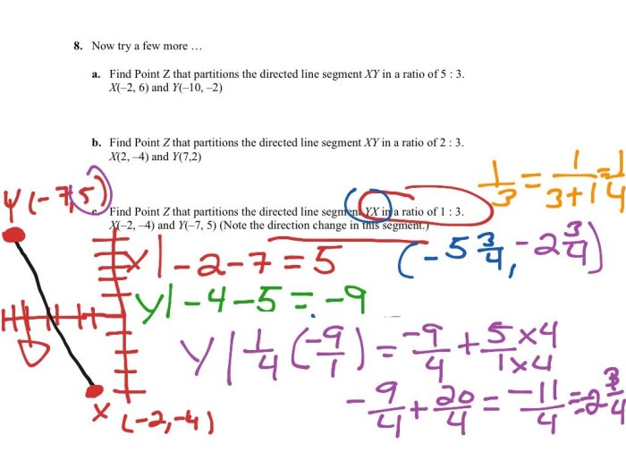 Partitioning a line segment worksheet answers